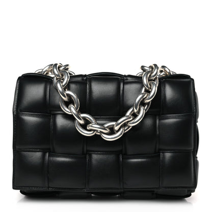 Bottega Veneta Lambskin Maxi Intreccio Padded Chain Cassette Crossbody Bag Black 1 of 8