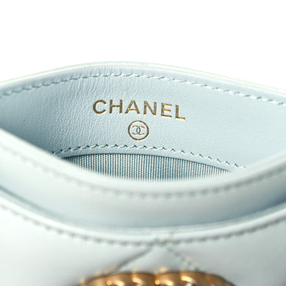 Chanel Lambskin Quilted Chanel 19 Card Holder Light Blue 5 of 9