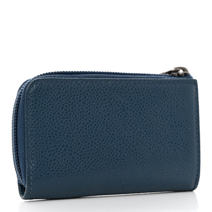 Chanel Caviar Timeless CC Coin Purse Case Blue 3 of 8
