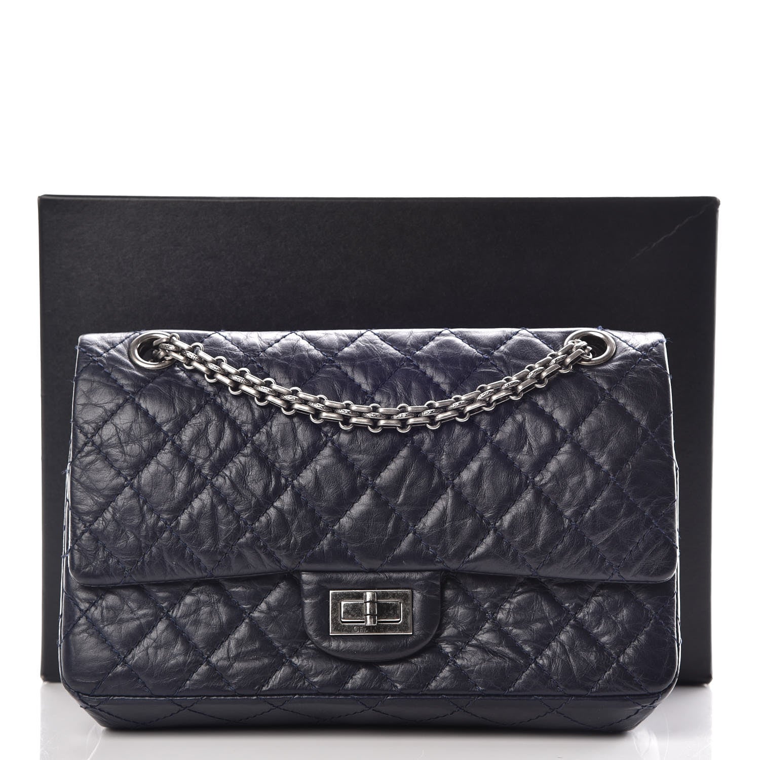 Chanel Aged Calfskin Quilted 2.55 Reissue 225 Flap Navy 10 of 10