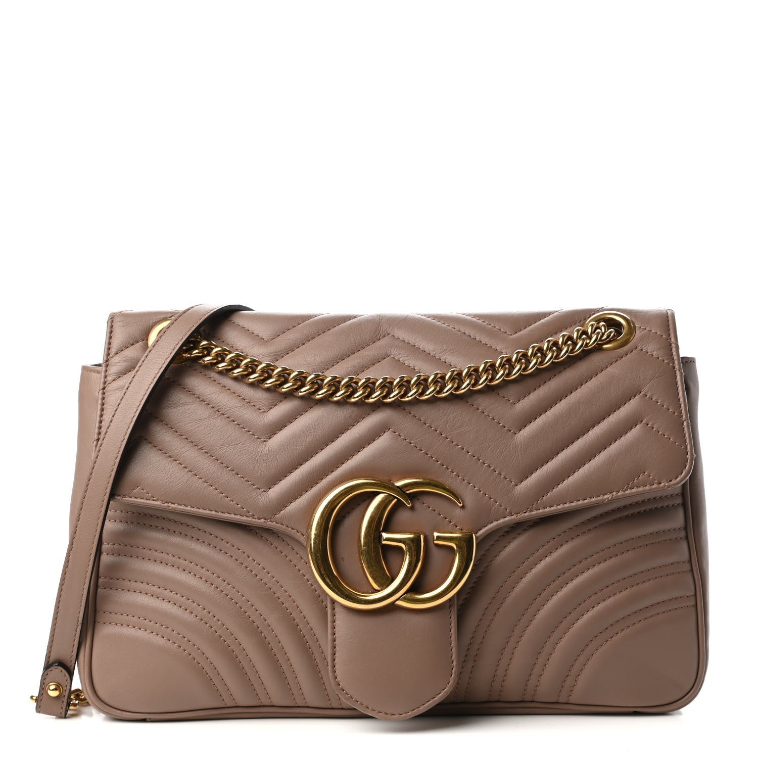 Gucci Calfskin Matelasse Medium GG Marmont Shoulder Bag Porcelain Rose 1 of 11