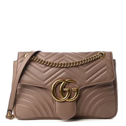 Gucci Calfskin Matelasse Medium GG Marmont Shoulder Bag Porcelain Rose 1 of 11