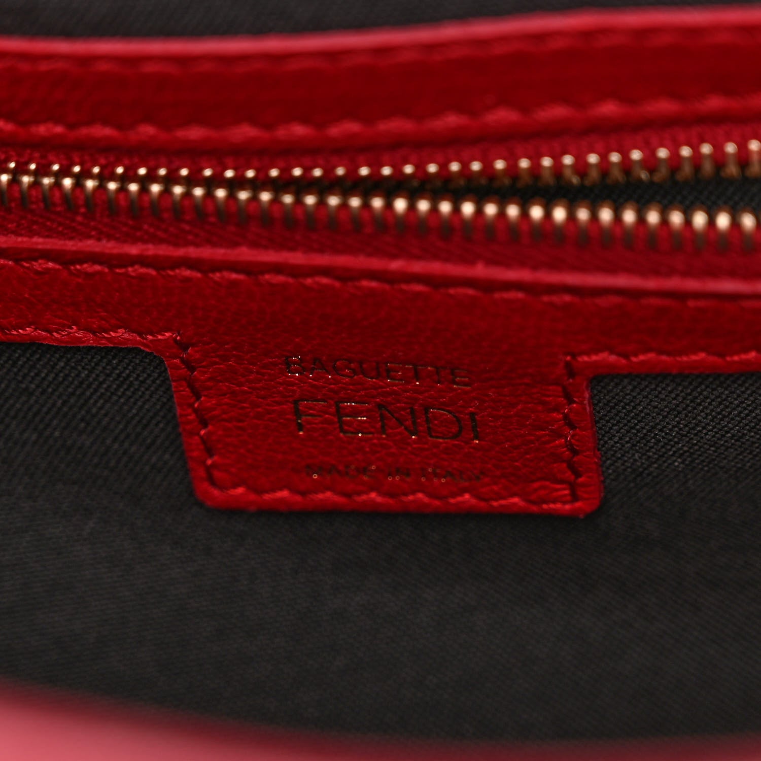 Fendi Nappa FF 1974 Embossed Baguette Fragola 6 of 9