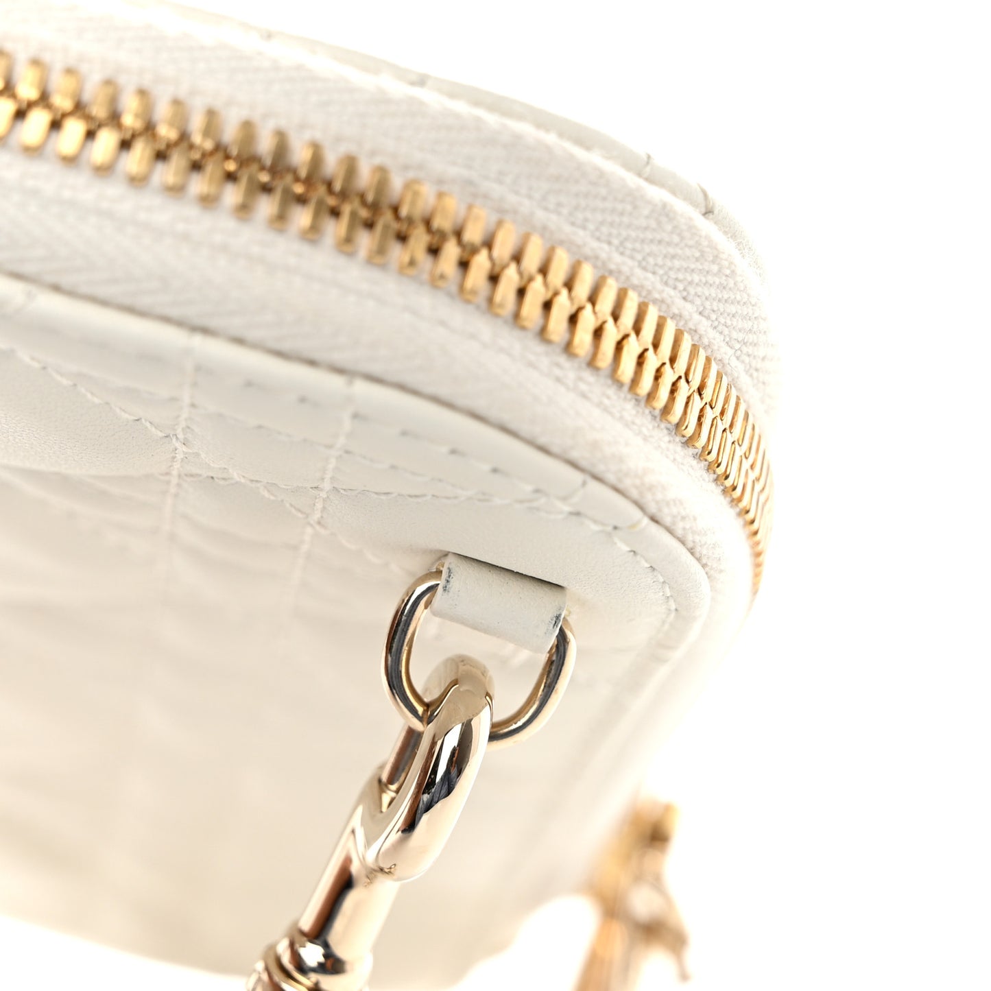 Lambskin Cannage Lady Dior Phone Holder Latte