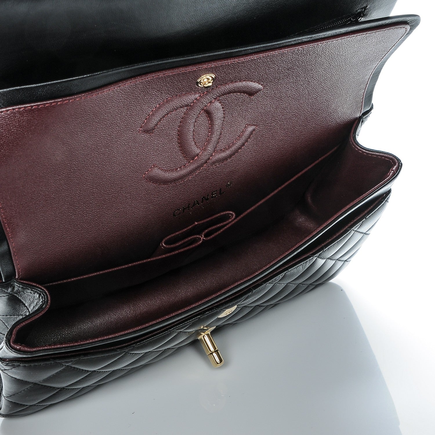 Chanel Lambskin Quilted Medium Double Flap Black 7 of 8