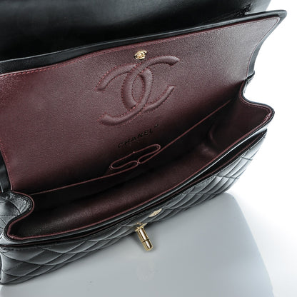 Chanel Lambskin Quilted Medium Double Flap Black 7 of 8