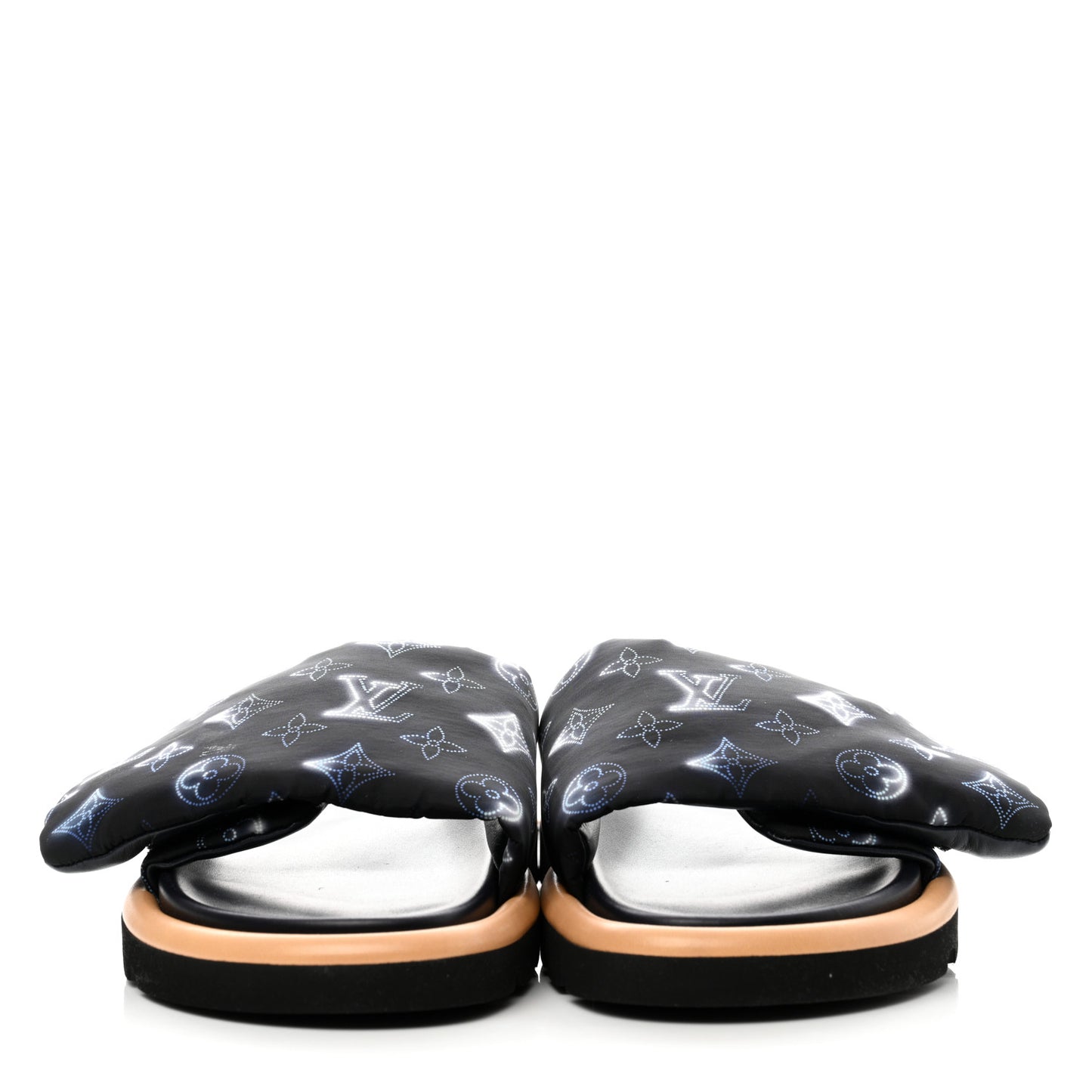 Nylon Monogram Womens Pool Pillow Comfort Mules 40 Navy Blue