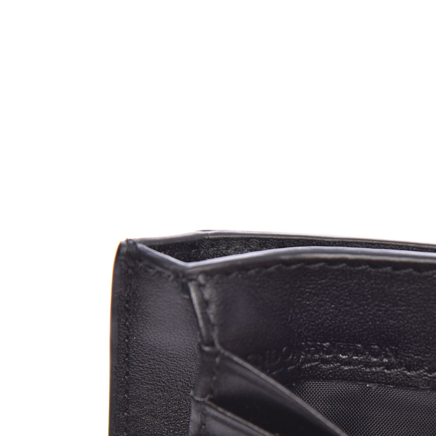 Grained Calfskin London Check Money Clip Card Case Navy Black