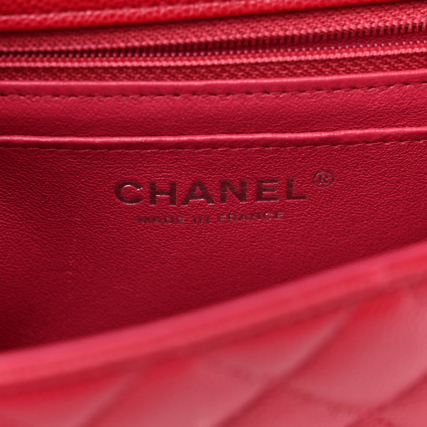 Caviar Quilted Mini Rectangular Flap Red