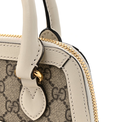Gucci GG Supreme Monogram Azalea Calfskin Mini Horsebit 1955 Top Handle Bag Beige Ebony Mystic White 12 of 12
