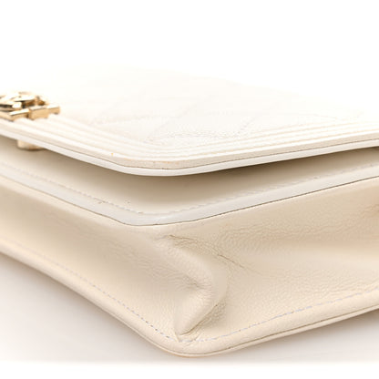 Chanel Caviar Quilted Boy Wallet On Chain WOC White 11 of 12