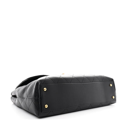 Chanel Calfskin Stitched Maxi Flap Top Handle Black 4 of 10