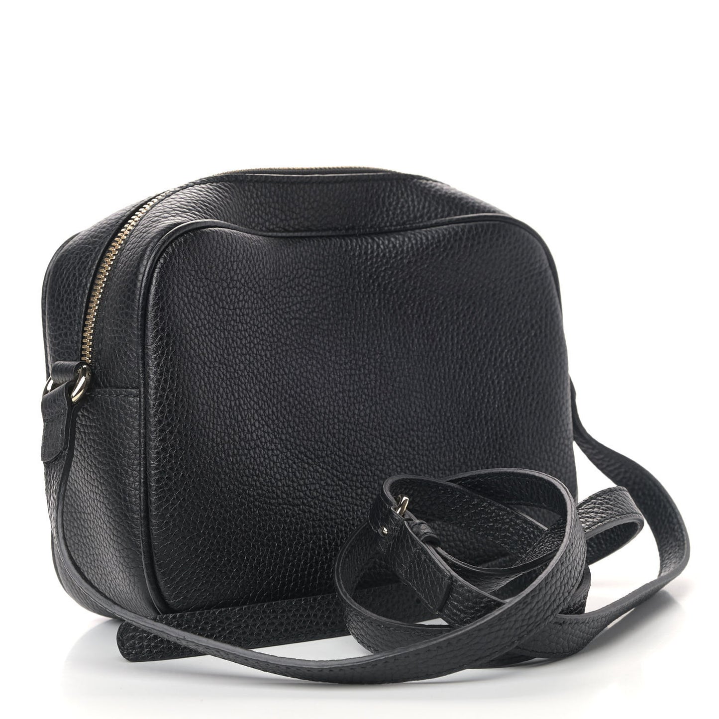 Pebbled Calfskin Small Soho Disco Bag Black