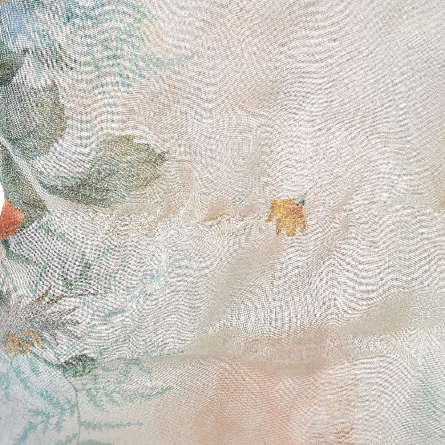 Silk Modal Midieval Flower Skull Scarf Ivory