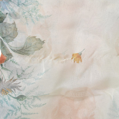Alexander McQueen Silk Modal Midieval Flower Skull Scarf Ivory 6 of 8