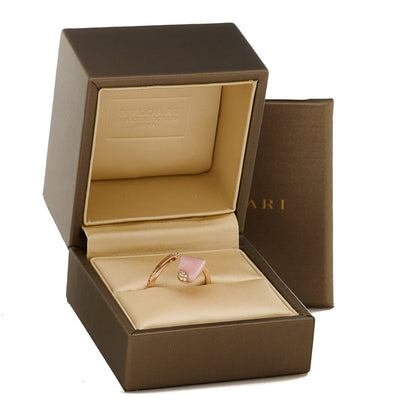 Bulgari 18K Rose Gold Diamond Pink Opal Gelati Ring 54 6.75 6 of 6