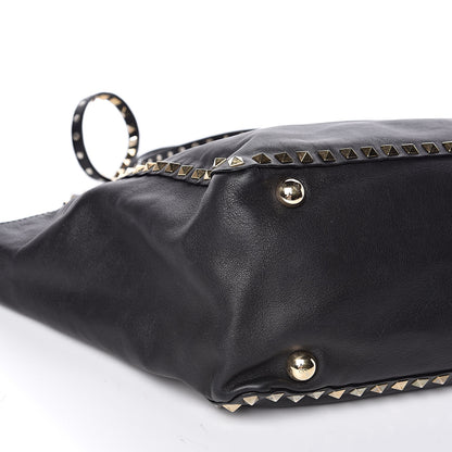Valentino Garavani Vitello Medium Rockstud Tote Black 8 of 10