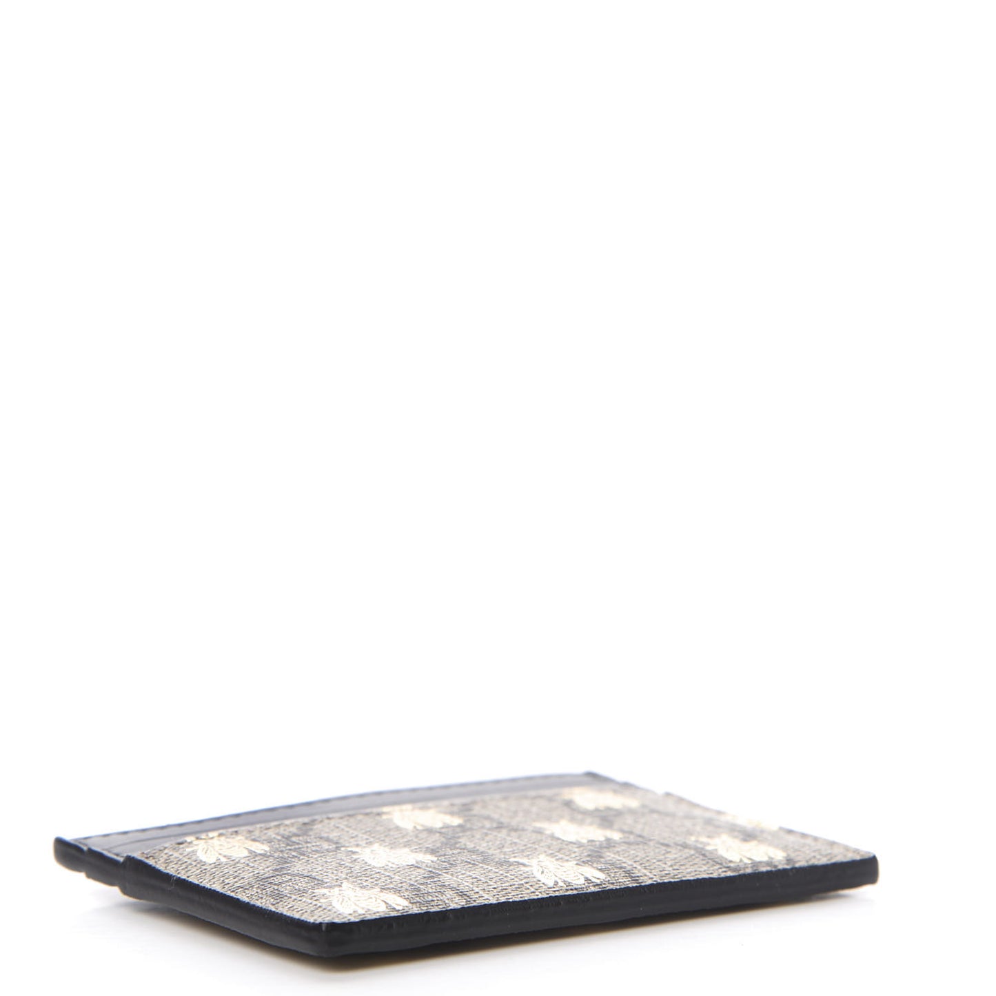 GG Supreme Monogram Bees Card Holder Black