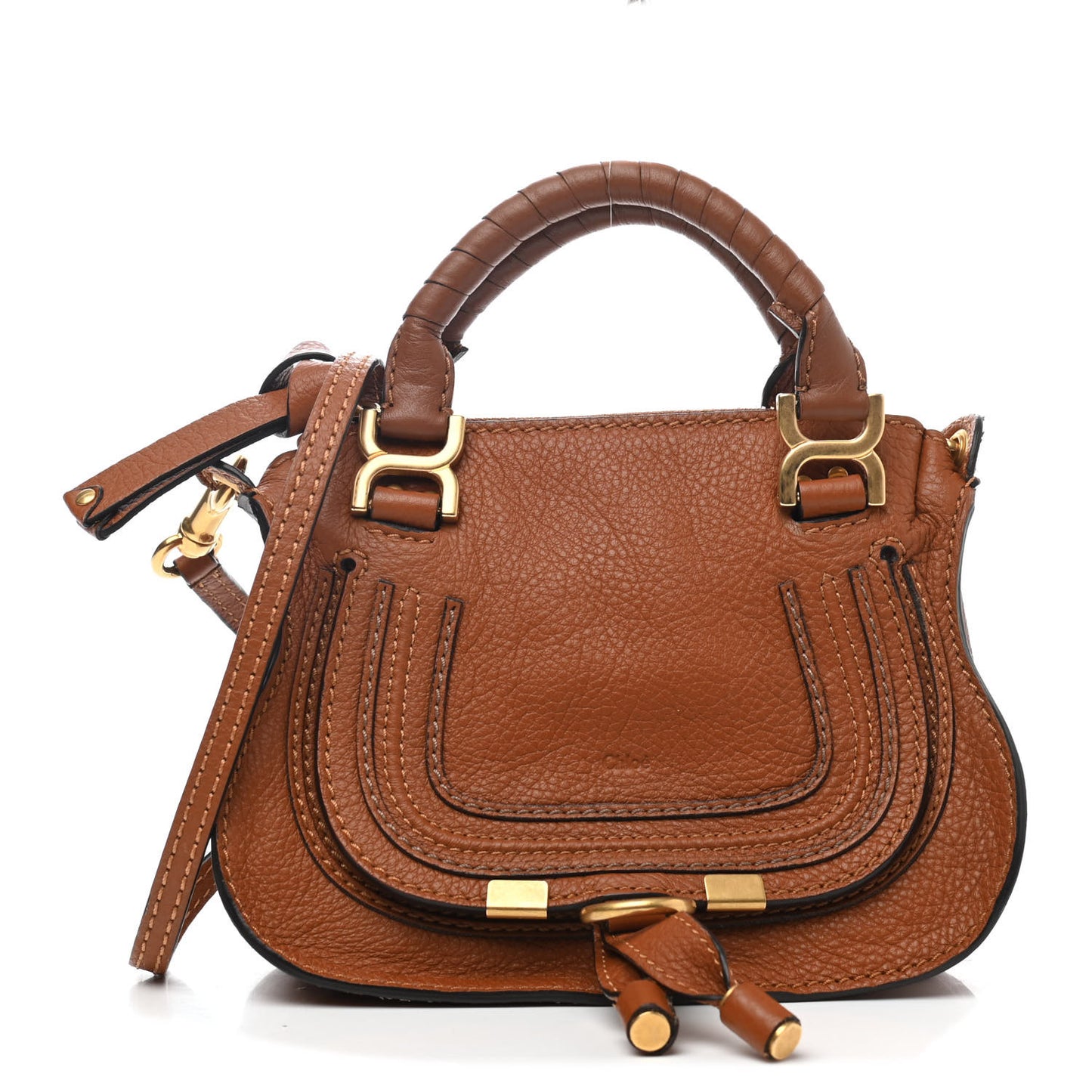 Calfskin Mini Marcie Satchel Tan