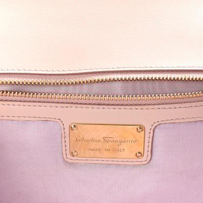 Salvatore Ferragamo Perforated Calfskin Ginny Bow Crossbody Bag Light Pink 6 of 9