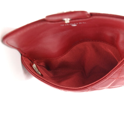 Chanel Lambskin Quilted Coin Purse Red 10 of 19