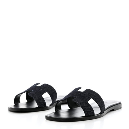 Hermes Denim Oran Sandals 39 Bleu Brut 3 of 9