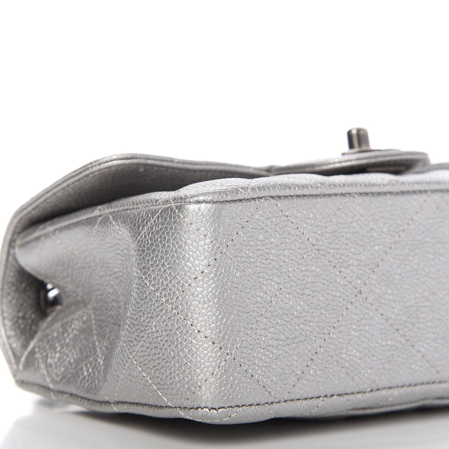 Chanel Metallic Caviar Quilted Mini Rectangular Flap Silver 6 of 10