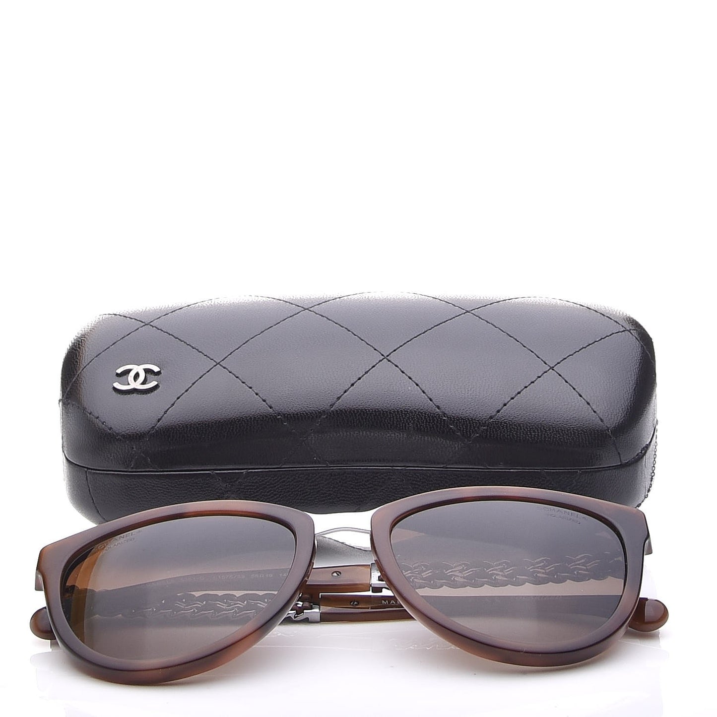 Lambskin Chain Polarized Sunglasses 5361-Q Brown