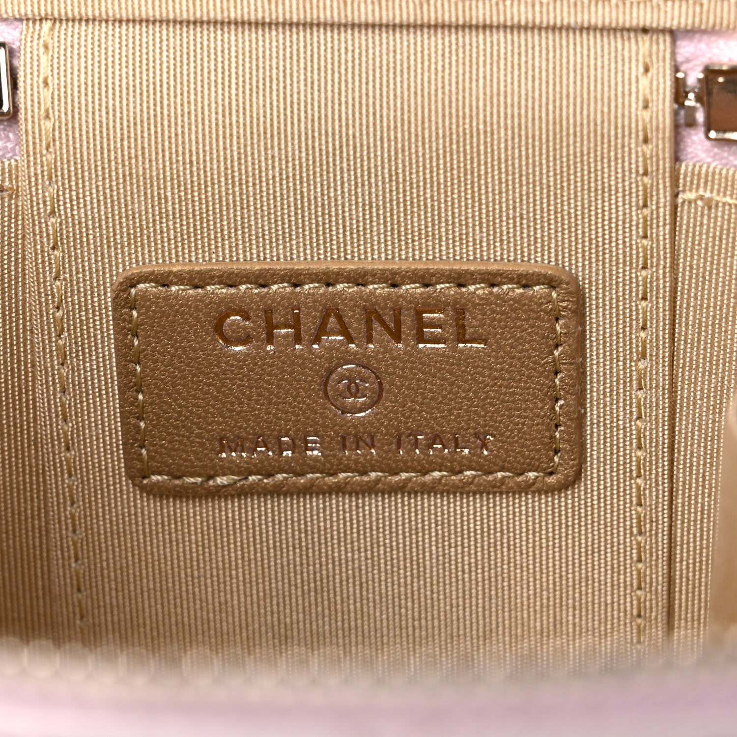 Chanel Lambskin Quilted Pearl Crush Mini Vanity Case With Chain Light Purple 6 of 10