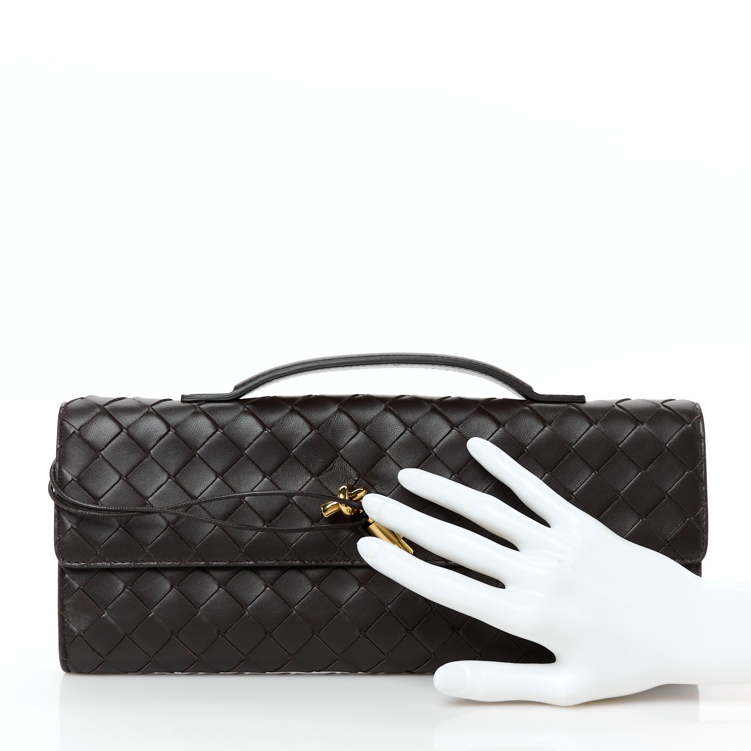 Bottega Veneta Nappa Intrecciato Long Andiamo Top Handle Clutch Fondant 2 of 8