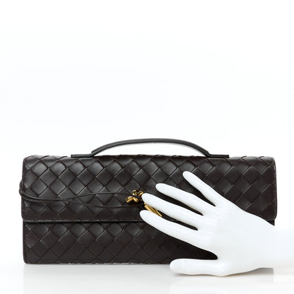 Bottega Veneta Nappa Intrecciato Long Andiamo Top Handle Clutch Fondant 2 of 8