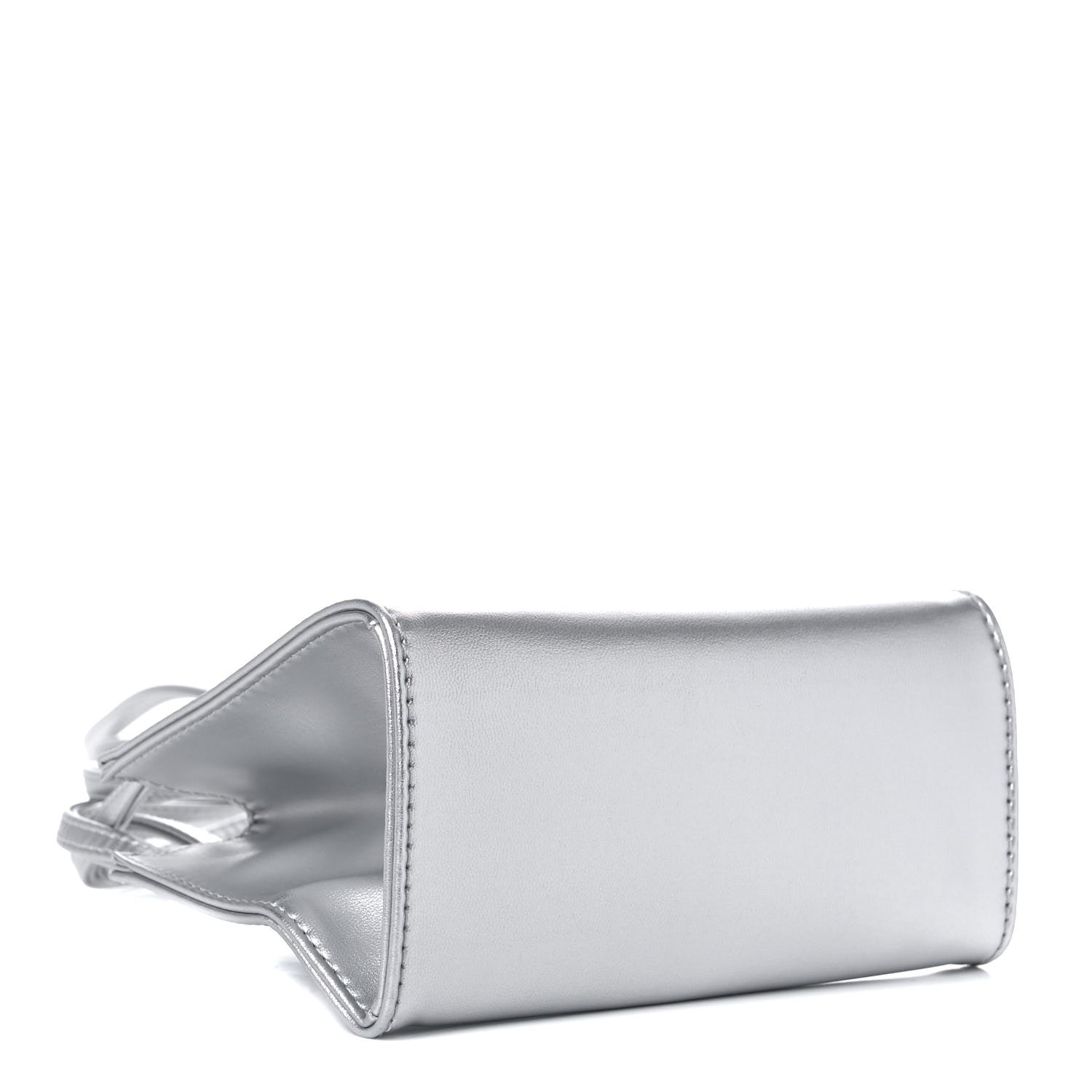 Telfar Metallic Vegan Leather Small Shopping Bag Silver 4 of 8