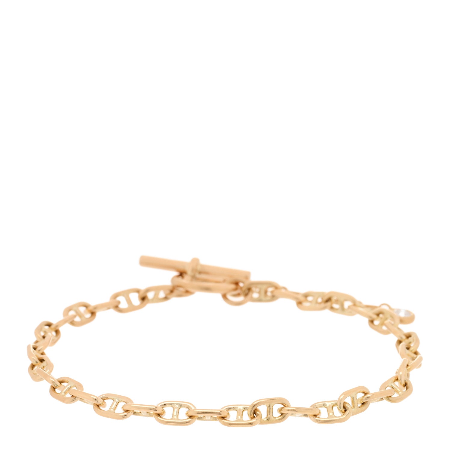 Hermes 18K Yellow Gold Diamond Chaine d'Ancre Enchainee Bracelet ST 2 of 4