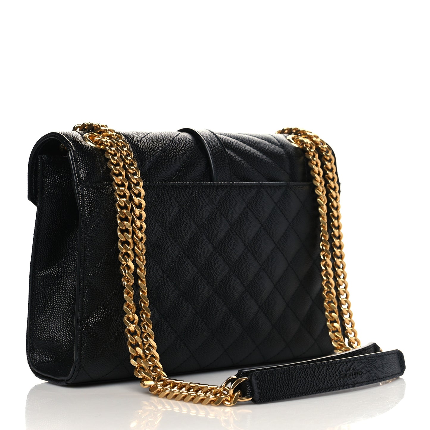 Grain De Poudre Textured Mixed Matelasse Triquilt Medium Monogram Satchel Black