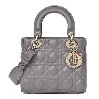 Christian Dior Lambskin Cannage Small My ABCDior Lady Dior Grey 1 of 9