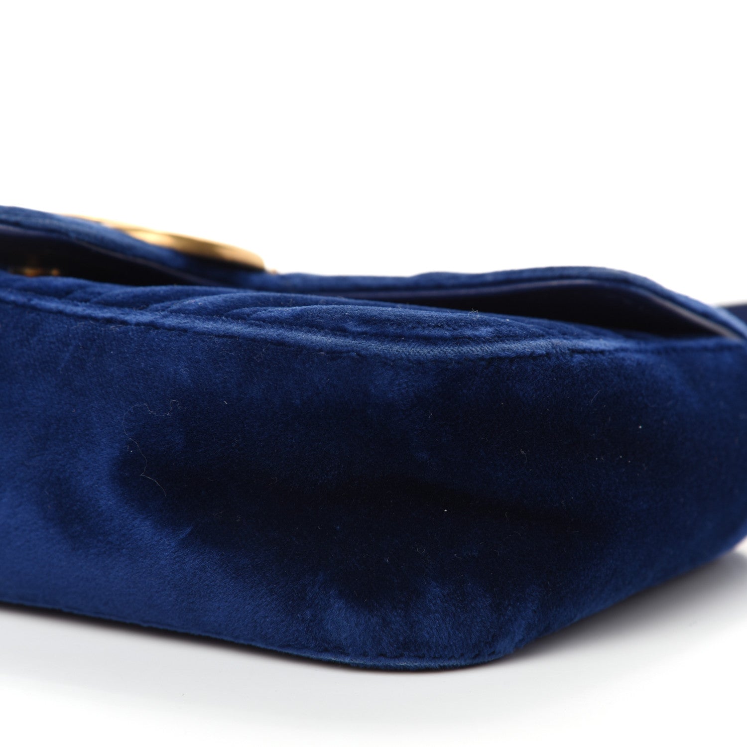 Gucci Velvet Matelasse Mini GG Marmont Shoulder Bag Cobalt Blue 10 of 10