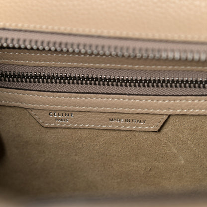Celine Drummed Calfskin Micro Luggage Dune 6 of 14
