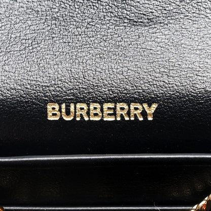 Burberry Grainy Calfskin Vintage Check Jade Card Case On Chain Black 7 of 10