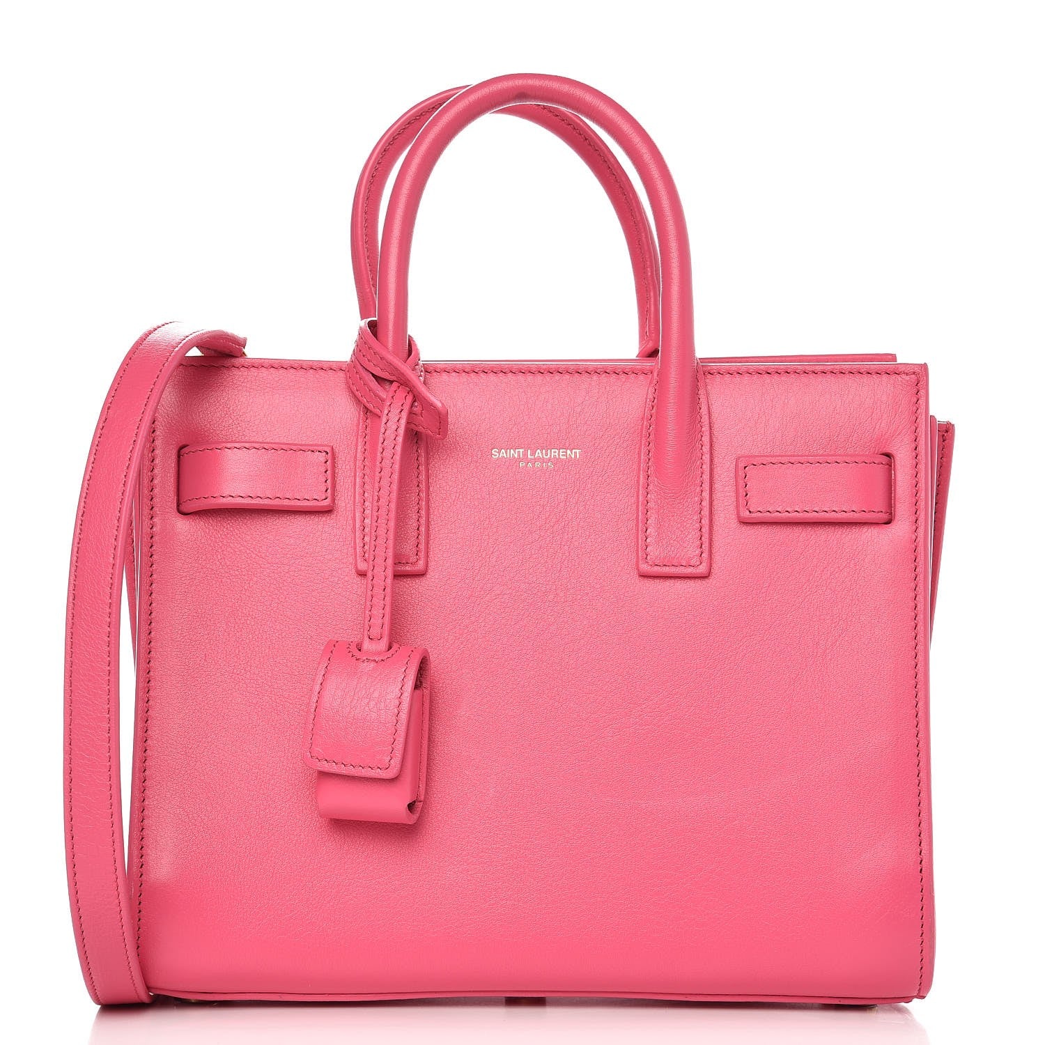 Saint Laurent Calfskin Nano Sac De Jour Lipstick Fuchsia 1 of 7