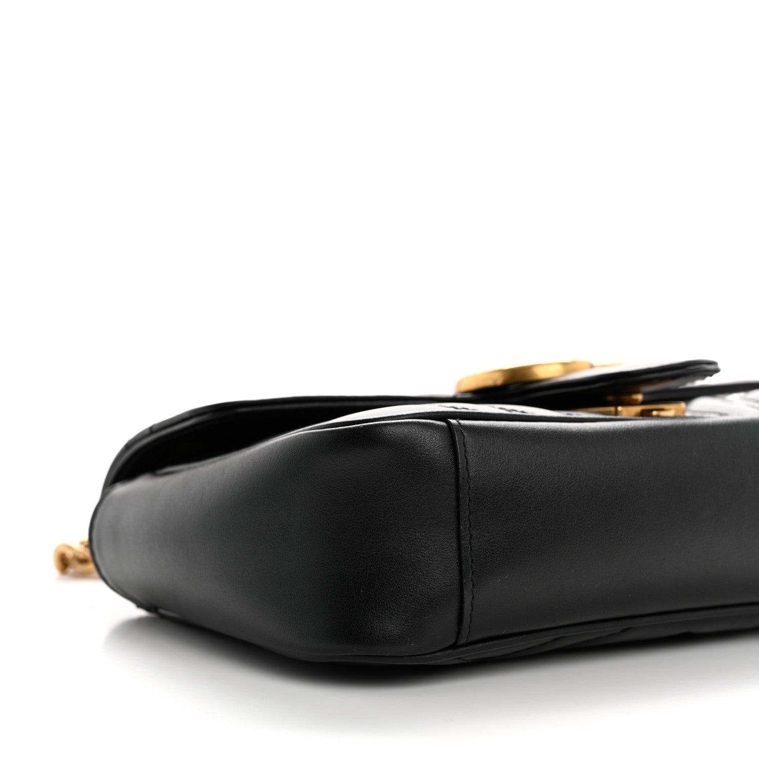 Gucci Calfskin Matelasse Mini GG Marmont Shoulder Bag Black 9 of 10