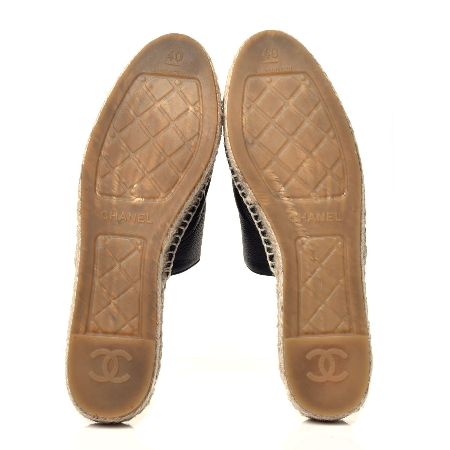 Chanel Calfskin CC Espadrille Mules 40 Black 7 of 10