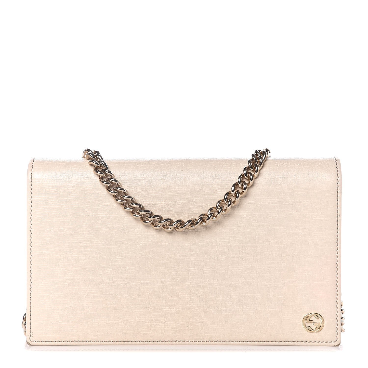 Gucci Textured Calfskin Medium Betty Chain Wallet White 1 of 7