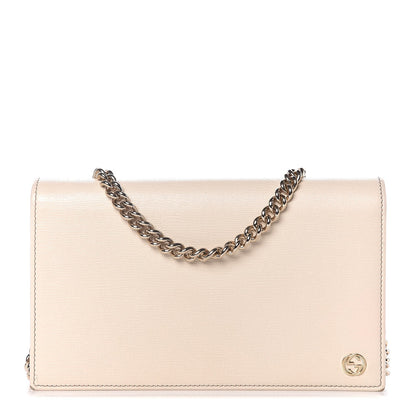 Gucci Textured Calfskin Medium Betty Chain Wallet White 1 of 7