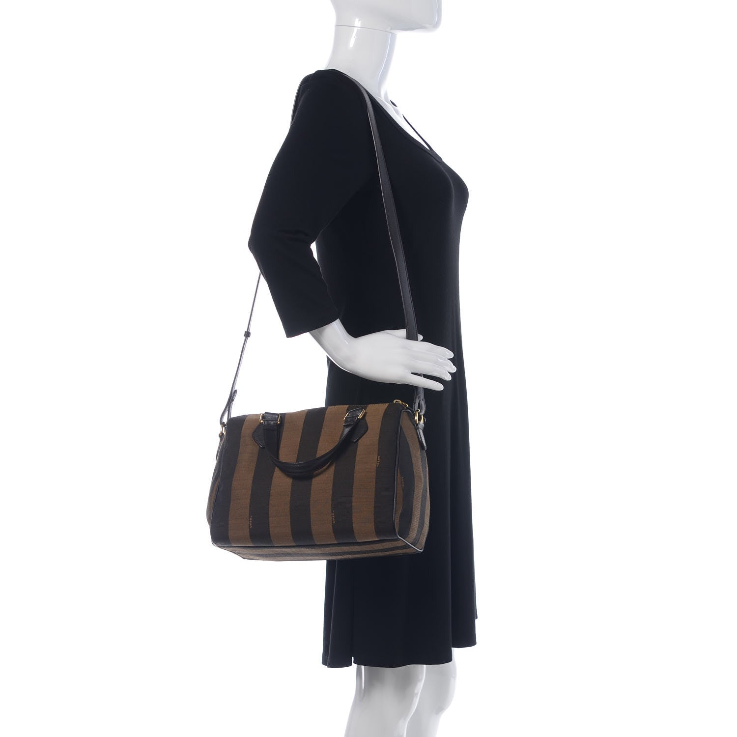 Fendi Pequin Vitello Elite Small Boston Tobacco 2 of 11