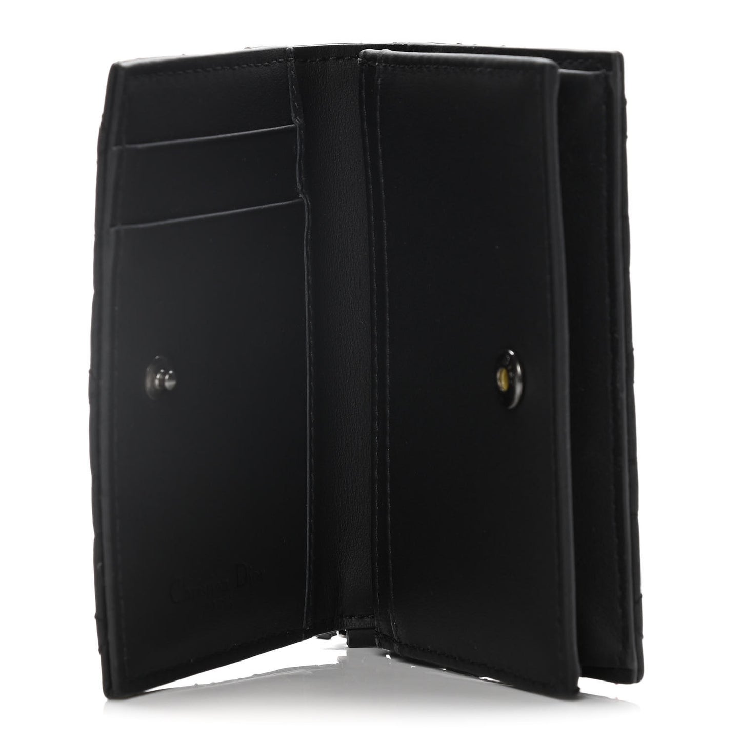 Ultra Matte Calfskin Small Lady Dior Flap Card Holder Black