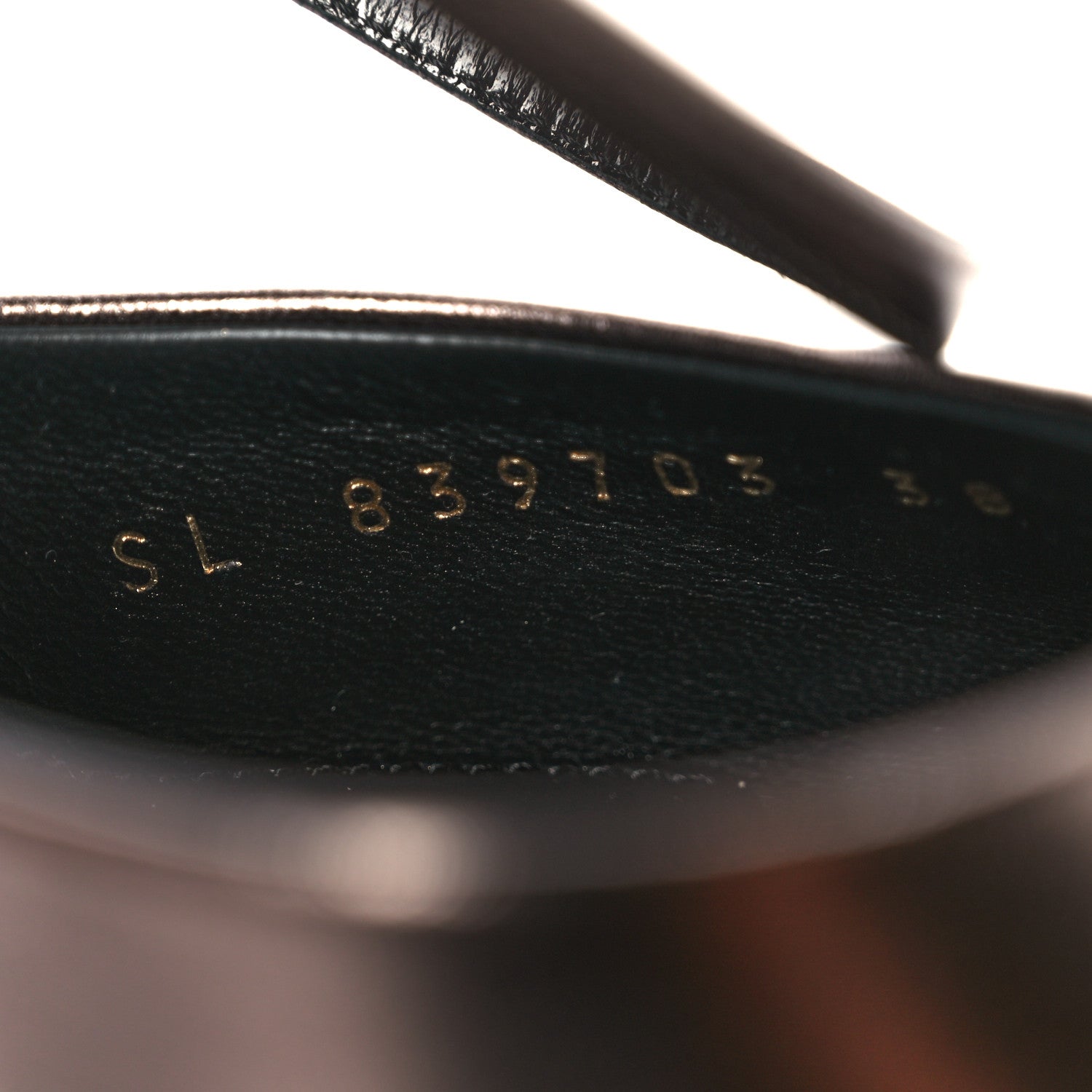 Saint Laurent Veau Laminato La Scandale 85 Sandals 38 Metal Walnut 9 of 10