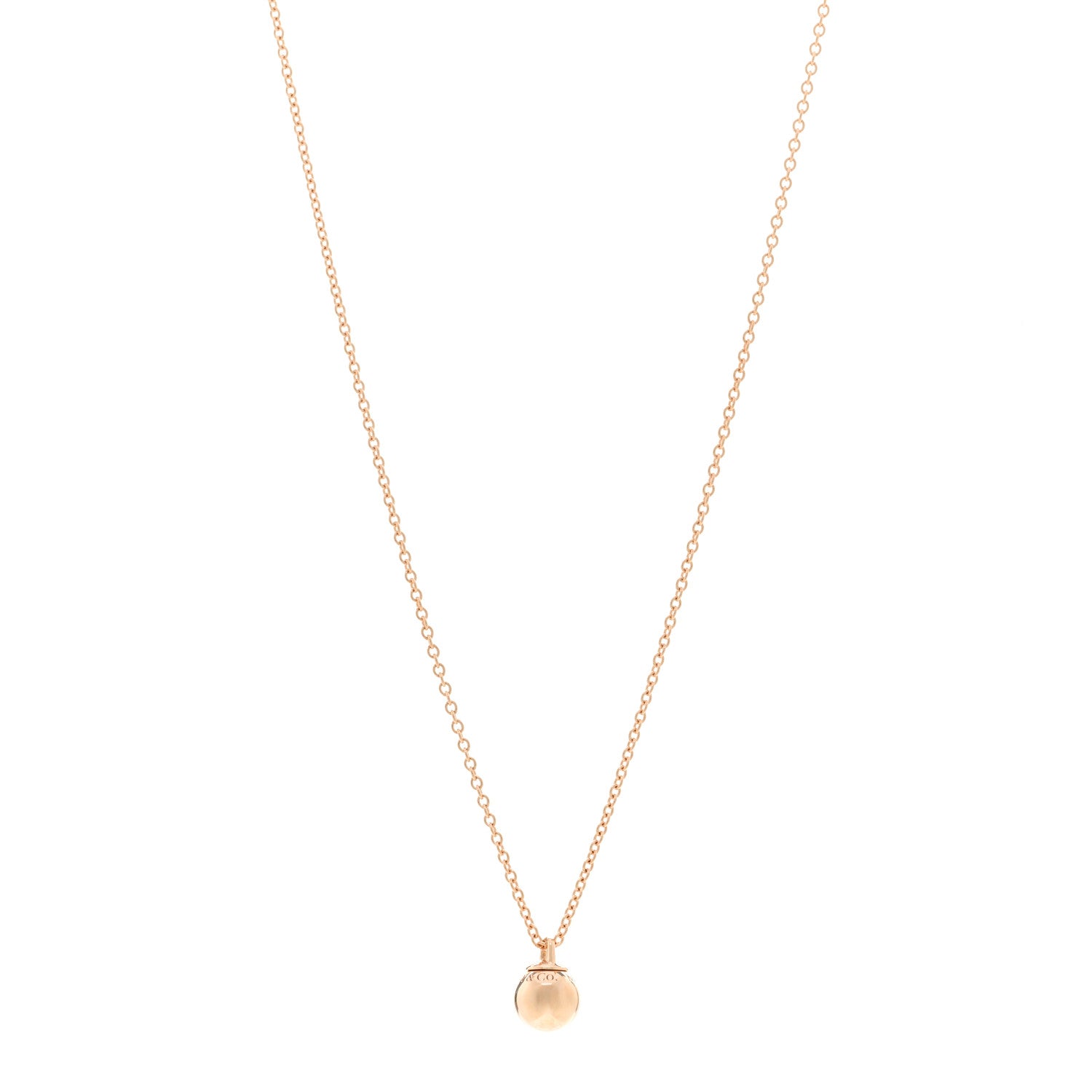 Tiffany 18K Rose Gold 8mm HardWear Ball Pendant Necklace 1 of 4