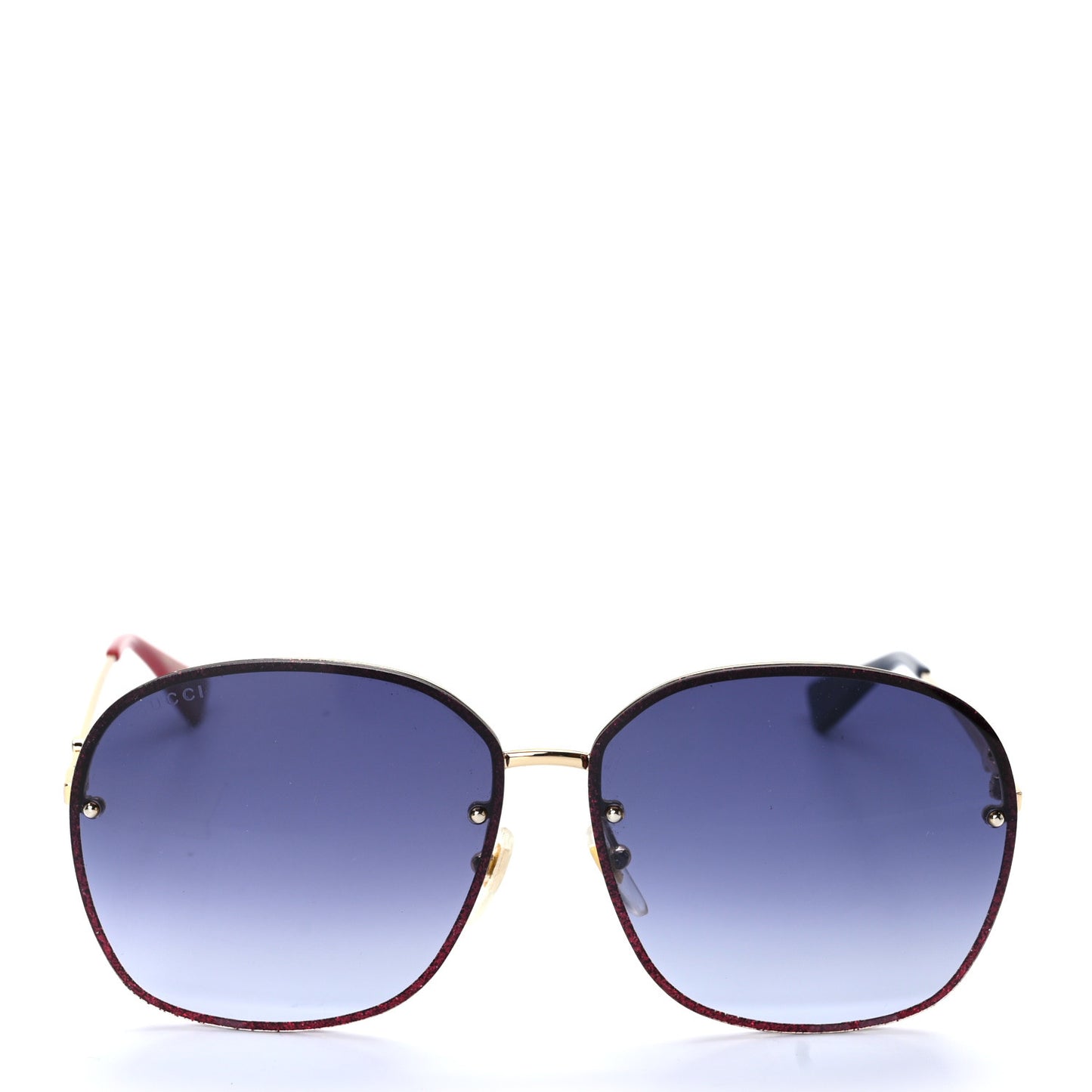 Square Frame Sunglasses GG0228S Gold Red