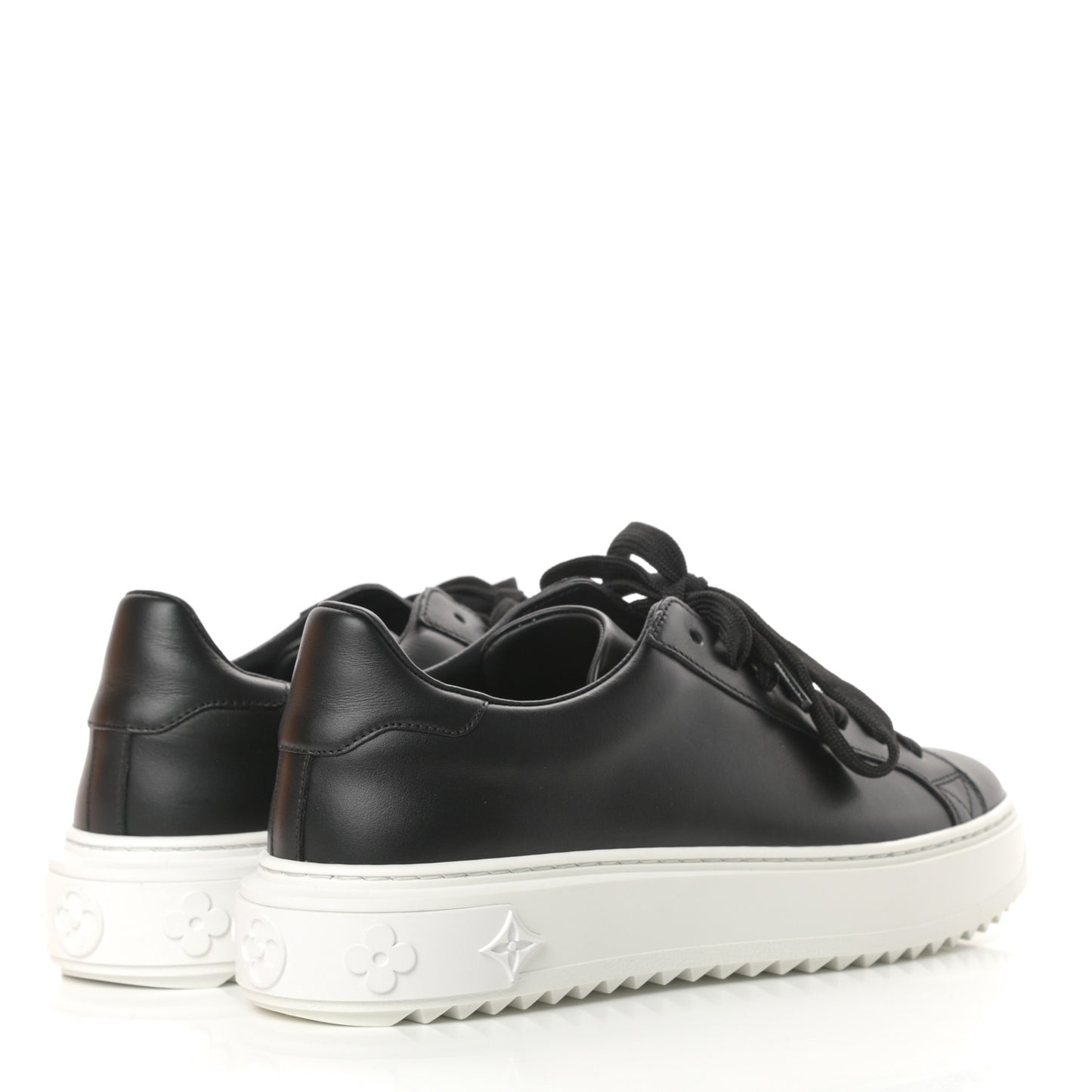 Calfskin Time Out Sneakers 37.5 Black