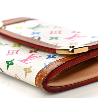 Louis Vuitton Monogram Multicolor Porte-Monnaie Plat Coin Purse White 8 of 16